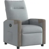 vidaXL Fauteuil verstelbaar stof lichtgrijs