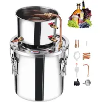 Vevor Alcohol Distiller 11,4L RVS Water Alcohol Distiller met Koperen Spoel