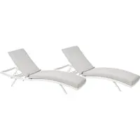 Beliani AMELIA - Ligstoel set van 2 - Lichtgrijs - Olefine