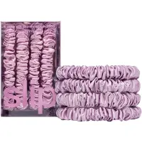 Slip Skinny Scrunchies: Anti-Crease, Beschermt Delicaat Haar | Inclusief 4 Pure Zijde Scrunchies, Wildflower