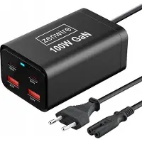 Zenwire YMS-608 - Netvoeding Oplader - 100W GaN Cube III - AC Kabel - 2x USB-C - 65W - 2x USB-A - 1,4 m AC-kabel - Power Delivery 3.0 - Quick Charge 4.0 - Meerdere apparaten tegelijk opladen