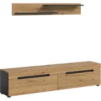 Ebuy24 TV-meubel Canu, model 2, met vouwdeuren, in donkergrijze kleur.