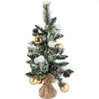 Luca Lighting Kunstkerstboom 60 cm | Kaprun | Besneeuwd | 10 lampjes | 50 Tips |