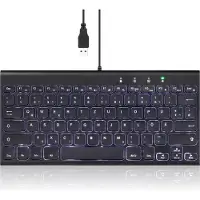 Perixx PERIBOARD-429 NL, bedraad, USB-minitoetsenbord met achtergrondverlichting, zwart (NL, Bedraad), Toetsenbord, Zwart