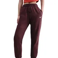 Nike Phoenix Fleece joggingbroek met halfhoge taille voor dames - Rood | Maat M (EU 40-42)