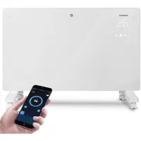 Aigostar 3024X - Elektrische Kachel - 2000W – Convectorkachel met Thermostaat en Afstandsbediening - Heater -Glazen Paneelverwarming - Wit