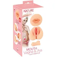 Nature Skin - vagina- en mondmasturbator (natuurkleur)