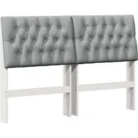 vidaXL Gestoffeerd hoofdbord Lichtgrijs 140 cm Massief grenenhout