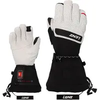 Lenz - Dames skihandschoenen - Heat Glove 9.0 Finger Cap Women White/Black voor Dames van Gerecycled Polyester - Maat L - Wit