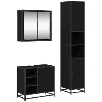 vidaXL Badkamermeubel Set 3 st Zwart Eiken 65 x 33 x 60 cm