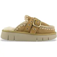 Mou Dames Bruine leren klompen met gespsluiting (37), Leer, 3 tot 5 cm, Geen, Casual MU.FW531030A