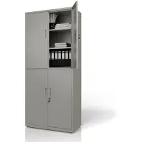 Juskys Metalen Archiefkast / Kantoorkast - Incl. slot en 2 sleutels - Lichtgrijs