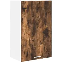 vidaXL Hangkast Gerookte Eik en Wit 50 x 31 x 80 cm Bewerkt hout