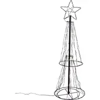 Luca Lighting Kerst vloerlamp zwart boom 150cm incl. LED RGB met timer IP44 - Ugoku