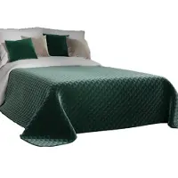 Markizeta VELVI Serie - Dekensprei - 220x240cm - Smaragdgroen - Geometrisch Patroon