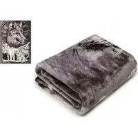 Elway Deken 160x210cm - Dik & Warm met Wolvenprint