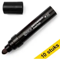 123inkt Aanbieding: 10x permanent marker zwart (3 - 7 mm rond)