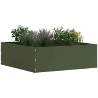 vidaXL Gazonrand 40 x 40 x 13 cm Staal Olijfgroen