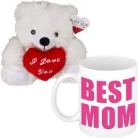 Out of the blue Moederdagcadeau - knuffelbeer en koffiemok - best mom - cadeau - mokken