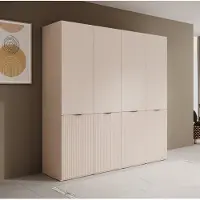 Meubella - Kledingkast Shelton - Beige - 202 cm
