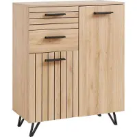 En.casa Dressoir Noppen 100x80x38 cm eikenkleurig en zwart []