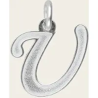MOOYE ® - Collectie Zilveren letter U sierlijk mat-glans kettinghanger