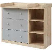 En.casa Luiercommode Beldinupp eikenkleurig en grijs []