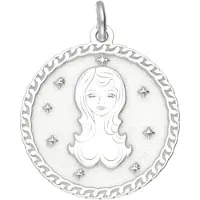 MOOYE ® - Collectie Zilveren Sterrenbeeld maagd rond kettinghanger