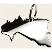 MOOYE ® - Collectie Zilveren Landkaart Burkina Faso ketting hanger
