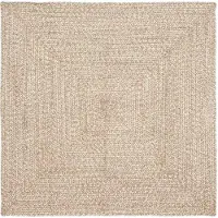 vidaXL Vloerkleden Natuurlijk en Wit 120 x 120 cm Jute