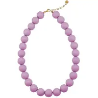 Yehwang Chunky Kralenketting Paars - Dames - Korte Pastel Ketting - Grote Kralen - Trendy Sieraad - Lila / Violet