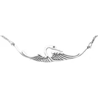 MOOYE ® - Collectie Zilveren Kraanvogel Art Nouveau Jugendstil hanger + ketting 45 cm