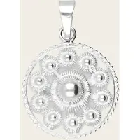 MOOYE ® - Collectie Zilveren Goese platte knop knoop 23 mm. ketting hanger
