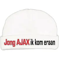 Zeeman Babymutsje met de tekst: Jong AJAX ik kom eraan !