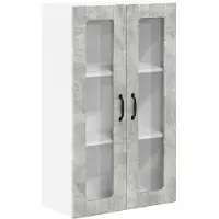 vidaXL - Wandglas - Kasten - LUCCA - Betongrijs - 60 - x - 31 - x - 100 - cm - Bewerkt - hout