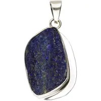 MOOYE ® - Collectie Zilveren Lapis Lazuli edelsteen ruw vrije vorm groot hanger