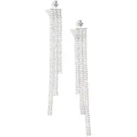 Yehwang Strass Oorbellen - Geometrisch Triple - - Zilverkleurig - Rhinestones -
