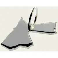 MOOYE ® - Collectie Zilveren Landkaart Jordanië ketting hanger