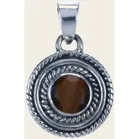 MOOYE ® - Collectie Zilveren Tijgeroog edelsteen rond facet geslepen kettinghanger