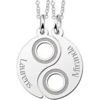 MOOYE ® - Collectie Zilveren graveerplaatje Yin Yang ketting hanger