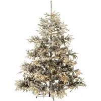 J-Line kerstboom 420 Led Besneeuwd - kunststof - groen/wit