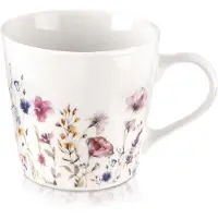 Orion Mok Porselein Bloemen 430 ml - Koffiemok - Theebeker - Koffie - Beker