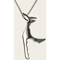 MOOYE ® - Collectie Zilveren Landkaart Sylt ketting hanger