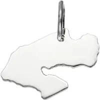 MOOYE ® - Collectie Zilveren Landkaart Djibouti ketting hanger