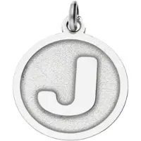 MOOYE ® - Collectie Zilveren Letter J rond mat en glans kettinghanger