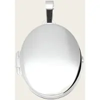 MOOYE ® - Collectie Zilveren Medaillon 28 mm ovaal glad 2 foto's kettinghanger