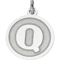 MOOYE ® - Collectie Zilveren Letter Q rond mat en glans kettinghanger