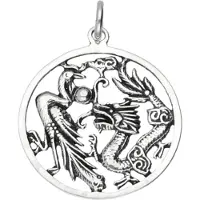 MOOYE ® - Collectie Zilveren Pauw met draak groot kettinghanger
