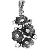 MOOYE ® - Collectie Zilveren Boterbloemen kwartet met swarovski kristallen Art Nouveau Jugendstil hanger