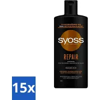 Syoss 15 x Repair Shampoo - Shampoo - Herstel - 440 ml - Herstel Haar - Beschadigd Haar - Haar Herstellen - Haar Versterken - Haar Hydrateren
